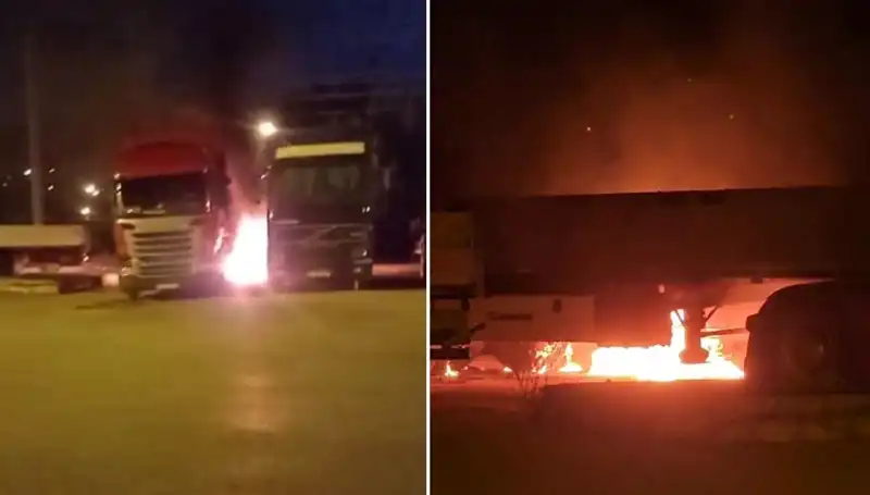 Park Halindeki Tırlara Tarihi Saldırı: Güvenlik Kameraları Olayı Aydınlattı